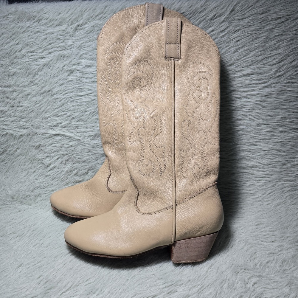 Tan Leather Dance Boots, EU Size 34 (US Women's‎ 3.5-4), Low Heel, by ACDA Dance